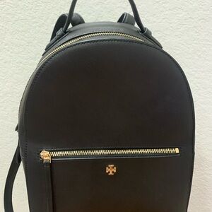 Tory Burch Black Backpack with Gold Details